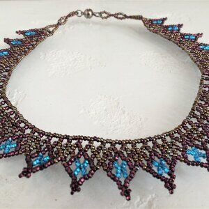 Czech Bead BRONZE, PURPLE, BLUE 17" N…